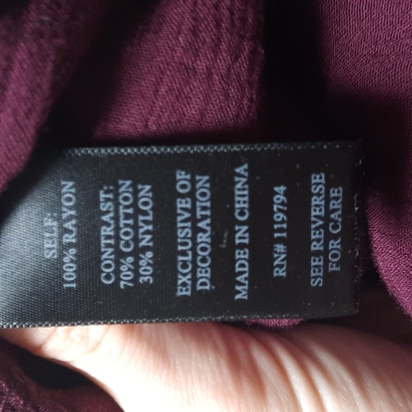 Artesia 3/4 sleeve Wine Goblet Boho Dress size large - Picture 9 of 9